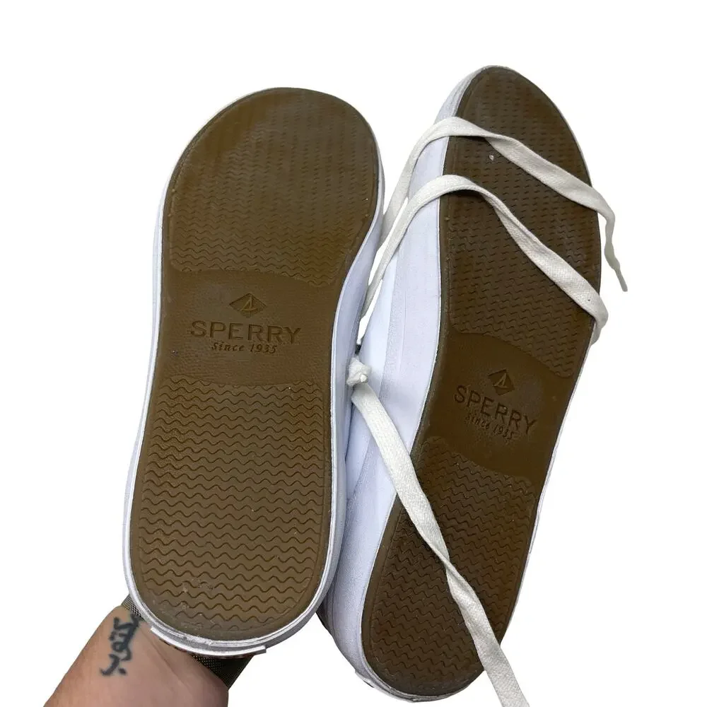New Sperry Striper II LTT Leather White Sneaker sz 8.5 No box
